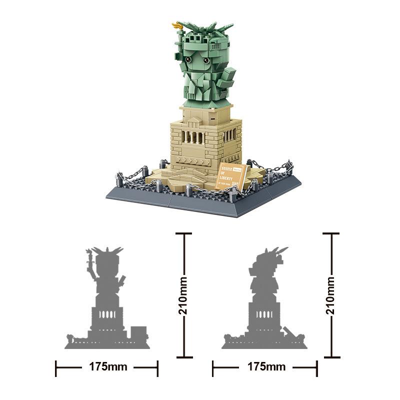 World Famous Architecture Statue Of Liberty New York United States Building Block Model Sets Bricks Educational Toys For Gifts