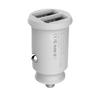 Mini ładowarka samochodowa do telefonu 2x USB Grain Car Charger biały