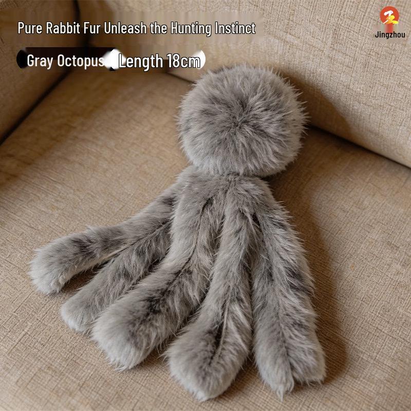 Rabbit Fur Octopus Cat Toy