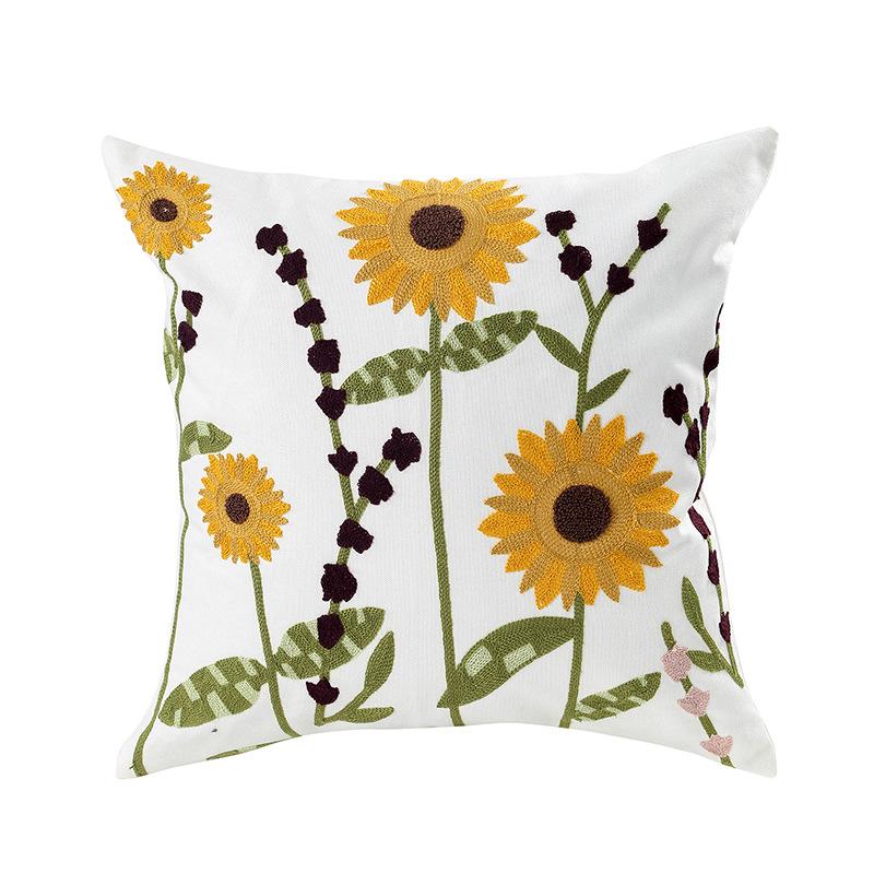New Towel Embroidered Pillow Case Pastoral Style Home Sofa Pillow Core-free Bedside Cushion Office Waist