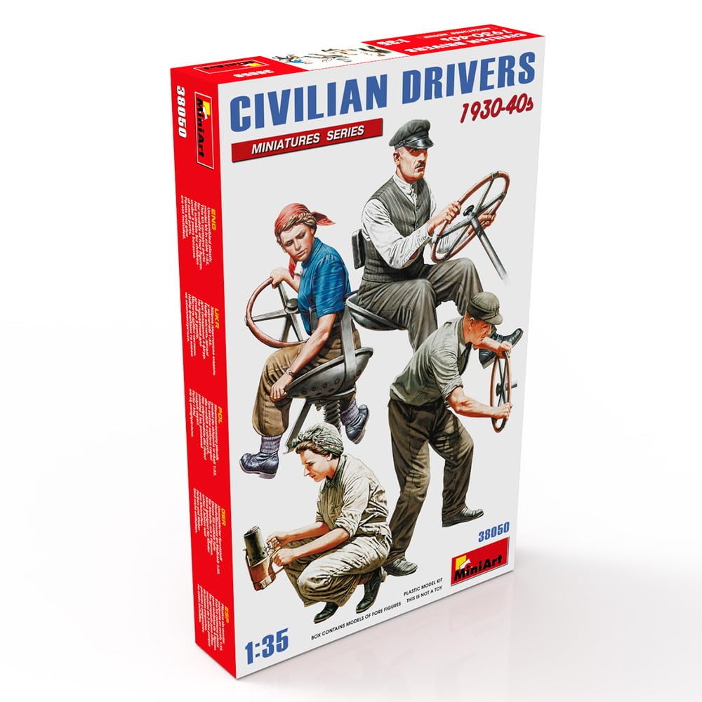 

Miniart Civilian Driver Figure Set Plastic Model MA38050 1/35 1930s-40s сірий колір