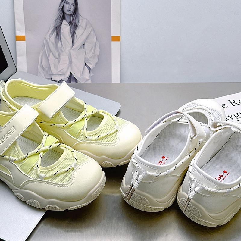Thick-soled heightening senior dad shoes women's summer new hollow breathable sports mesh shoes sandals