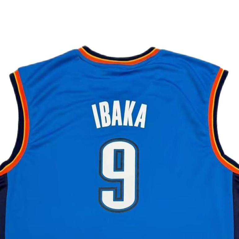 Adidas NBA Ibaka Thunder 9 Jersey Sleeveless Comfortable Print Unisex Tops 7818A-3CB-AEB1308