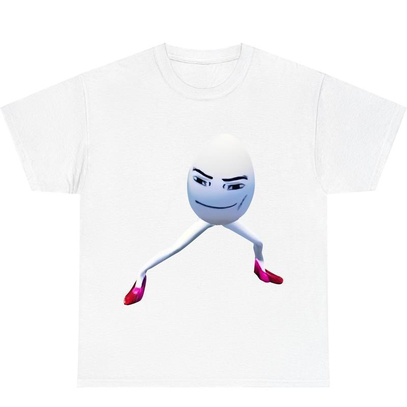 Funny and Dancing Easter Egg Weird Print Short-sleeved Men's and Women's High-quality Pure Cotton Casual Simple T-shirts