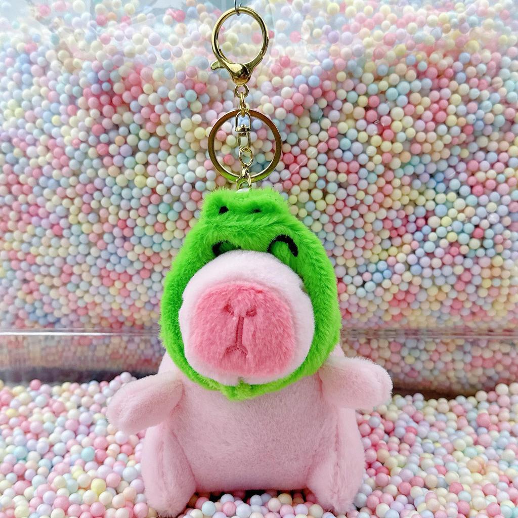 Little Red Book Capybara & Guinea Pig Plush Keychain Ornament