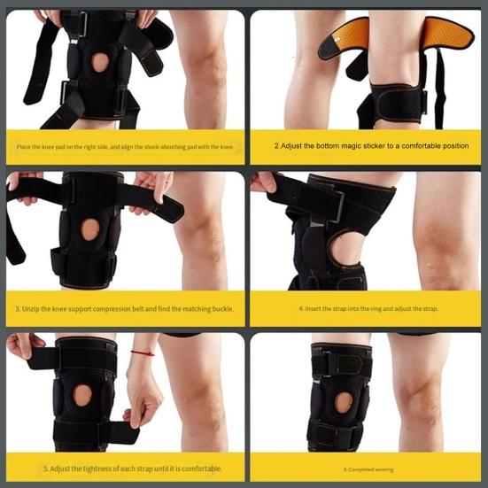 Sports Knee Pad Adjustable Compression Sleeve with Silicone Anti-Slip Strip Pre-Shaped Arc Breathable Neoprene Support