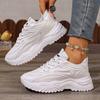 White Sneakers Women  New Leather Chunky Sneakers Women's Sports Shoes Thick Tennis Vulcanized Shoes Basket Platform Shoes