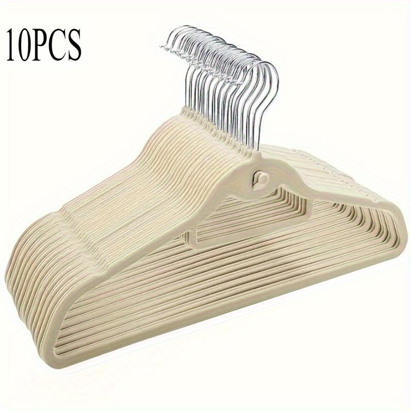 

10Pcs Exclusive for Supermarkets, This Multifunctional Plastic Hanger Is Non-Slip and Mark-Free, Saving Space and Durable бежевый