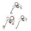 Fashionable Keys and Heart Keychains Cute Heart Keys Rings Alloy Material Backpack Bag Jewelry Gift for Women Girls