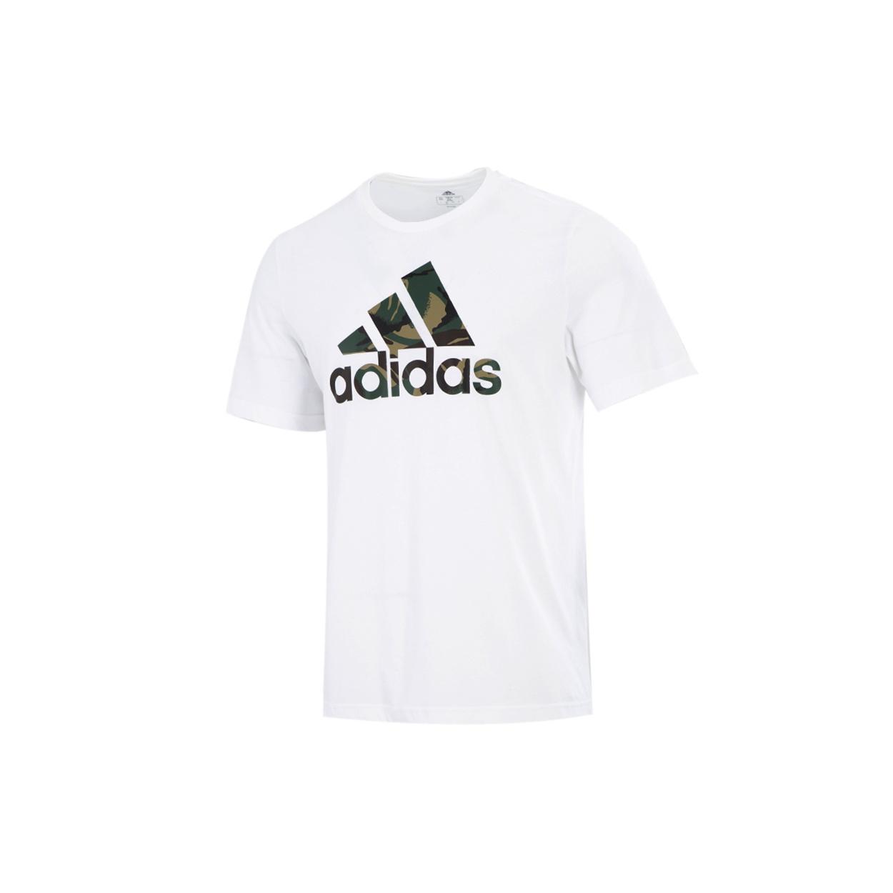 adidas Camo T Camouflage Logo Printing Sport Short Sleeve Men s White GV5237 M