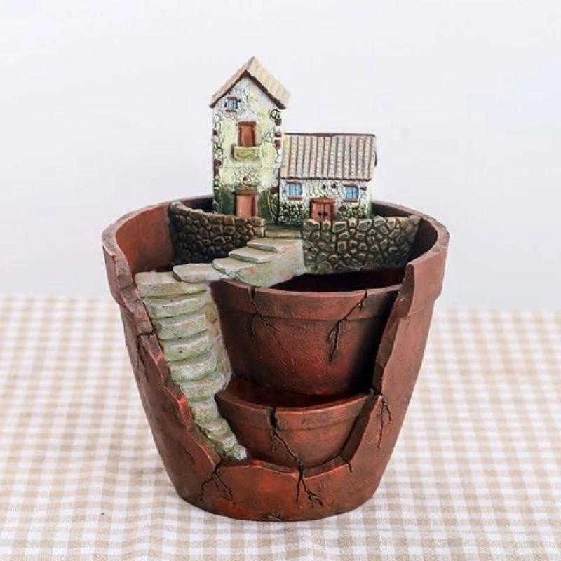 

NOOLIM Resin Succulent Flower Pot – Mini Bonsai Planter for Garden & Home Decoration C