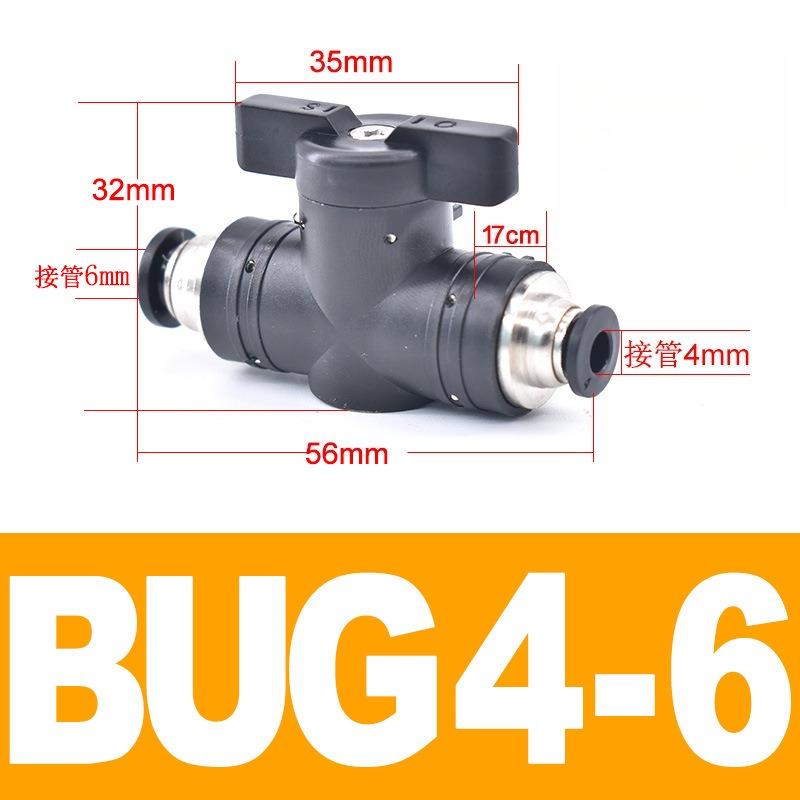 Type BUC 4mm 6mm 8mm 10mm 12mm Pneumatic Push In Quick Joint Connector Hand Valve To Turn Switch Manual Ball Current-limiting