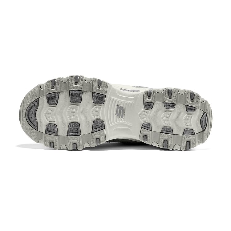Skechers DLITES Abriebfest Leicht Höhe Erhöhend Niedrig geschnitten Klobige Sneaker Damen Weiß Grau 150723-WGY