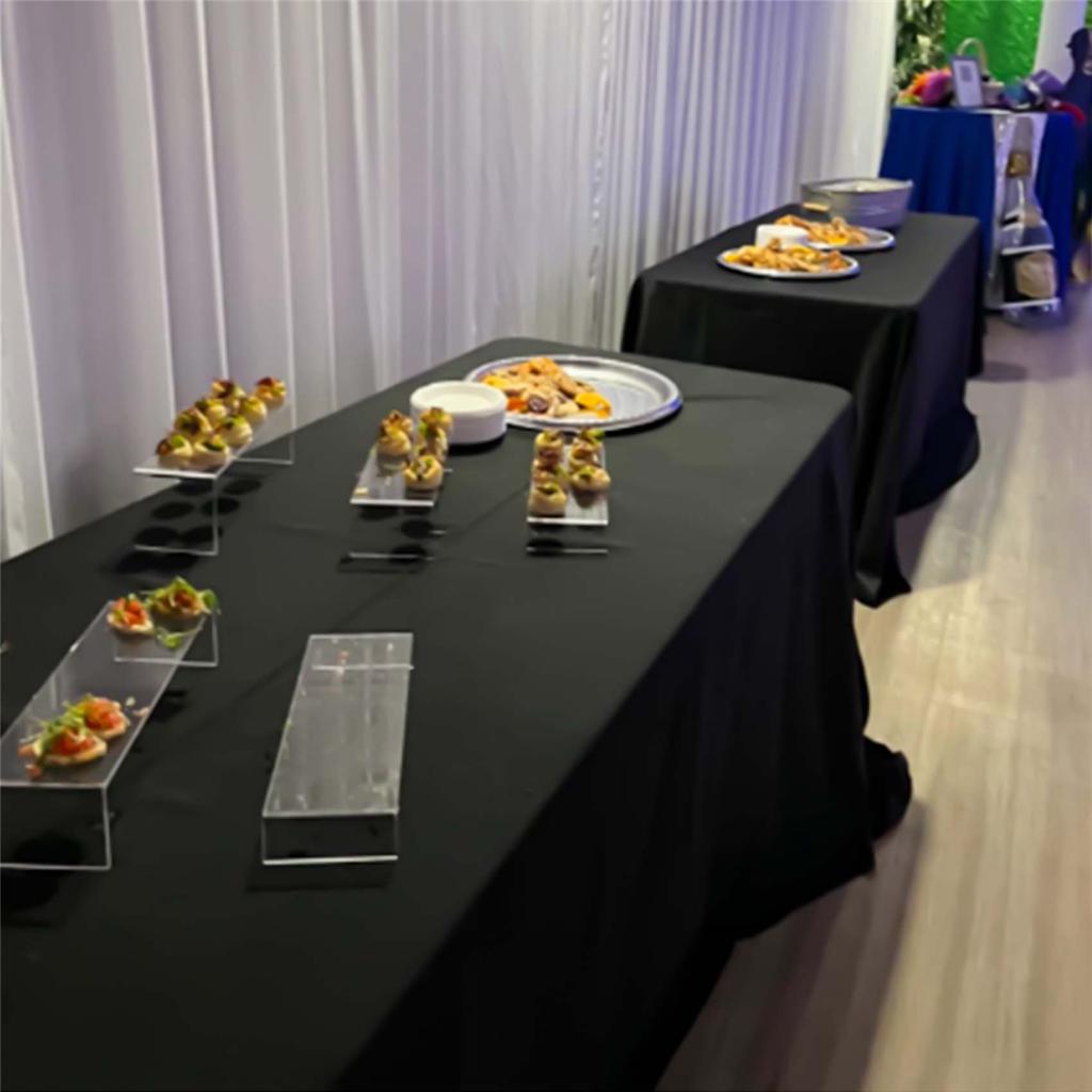 ABIY-5 Pack Clear Acrylic Display Risers, 5 Sizes Acrylic Jewelry Display Riser Shelf Showcase Fixtures for Cake, Display