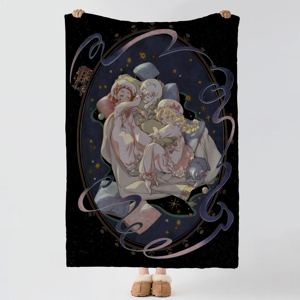 Anime A-Ashita no Nadja Throw Soft Warm Flannel Blanket, Multi-use Throw for Bed Sofa Office, Air Conditioning Nap Blanket