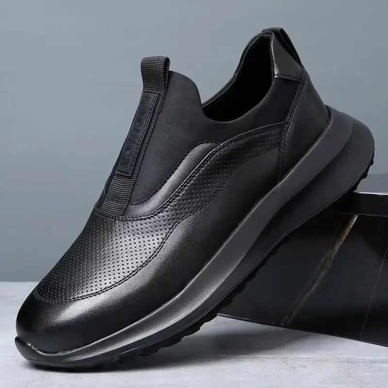 Men Platform Sneakers Autumn New Vulcanized Shoes Men Casual Slip-on Running Shoes Breathable Soft Soles Thick Sole Sports Shoe