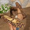 Ballet Flats Women Loafers Barefoot Floors Trend Comfortable Shoes Stylish Red Leisure Leopard Print Color Offer Plus Size 42