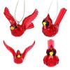 Christmas Red Bird Model Ornaments Christmas Tree Durable Acrylic Hanging Pendant for Wedding Holiday Home Party