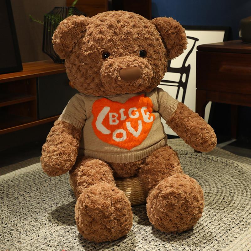 

Большой милый розовый свитер плюшевый мишка кукла День святого Валентина игрушка Ваньронг обнимашка кукла для его девушки тряпичная кукла подарок 80CM темные хаки
