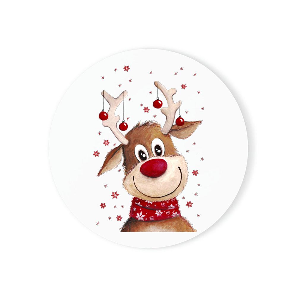 Christmas Coasters with Holder Best Absorbent Coasters Gift Round Cup Mat Housewarming Gifts for Home Kitchen Decorations