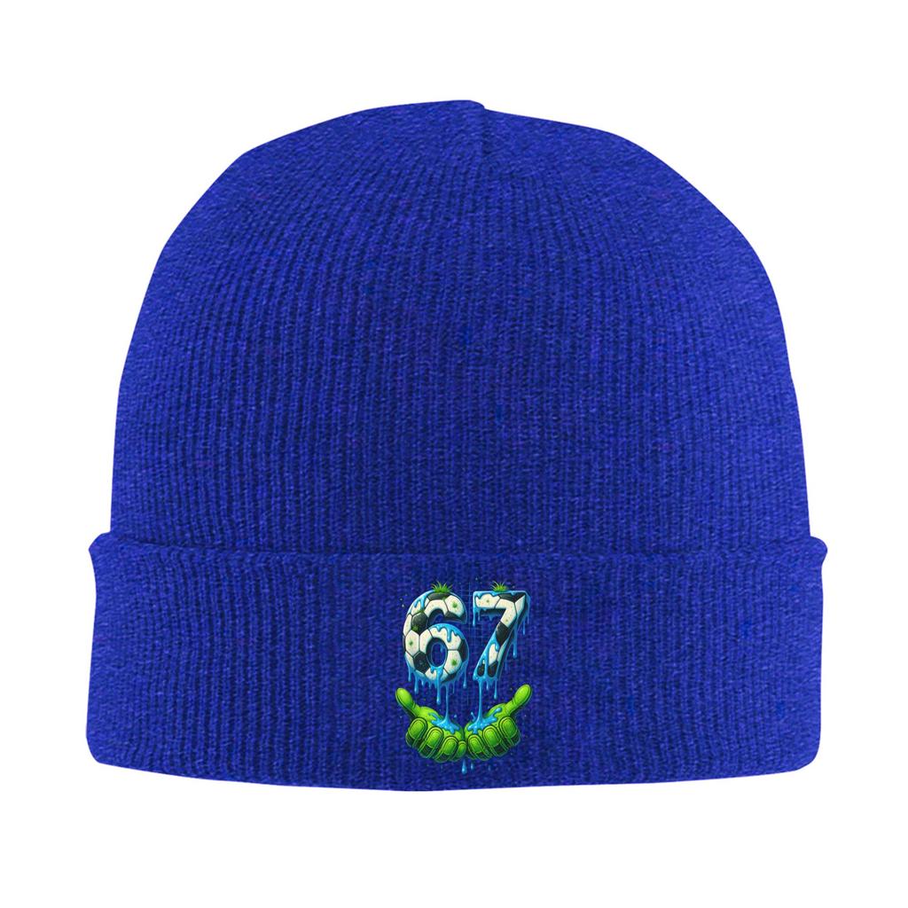 Soccer 67 Six Seven 6 7 Funny Gen Alpha Meme Drip Beanie Hats Skullies Beanies Men Head Wrap Caps Autumn Winter Gym Bonnet Hats
