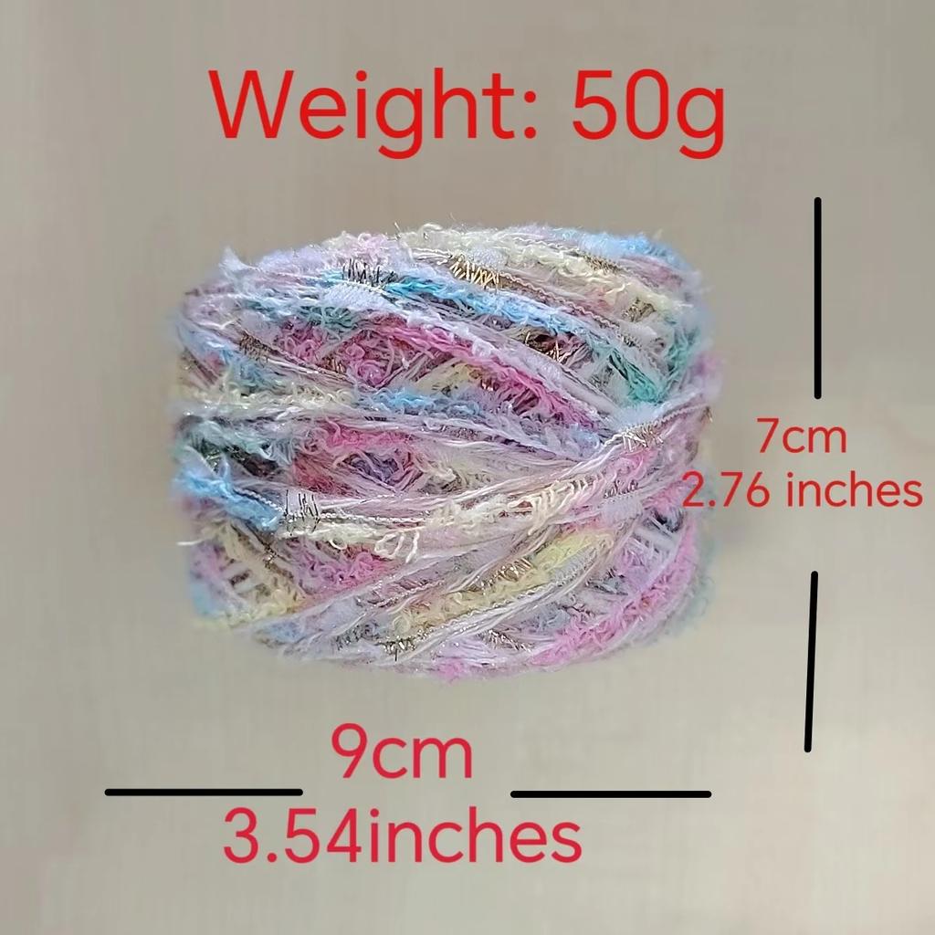 50g/2pcs Spring Day Wool Yarn Pink DIY Special Handmixed Yarn Wool Ball Needle Hook Knitted Wool Used Weaving Bags Hair Clips
