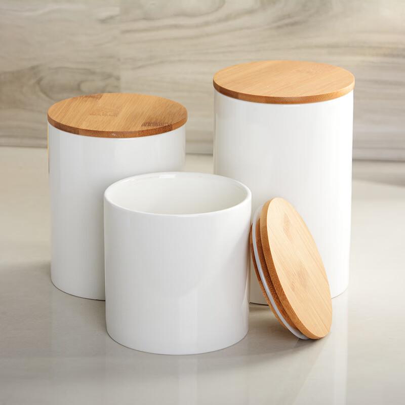 Набор круглых керамических банок для хранения чая и продуктов