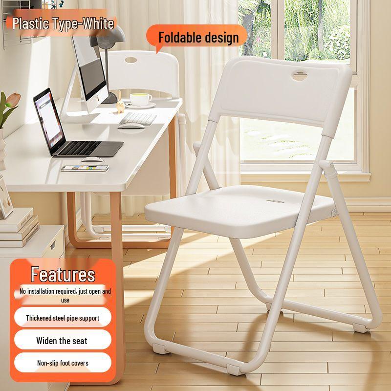 Compact Folding Chair: Portable Office, Dorm, Study, Dining, and Computer Seating with Backrest