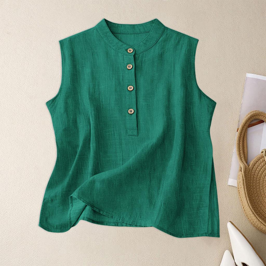 Women's Retro Artistic Cotton Linen Casual Loose Versatile Elegant Vest