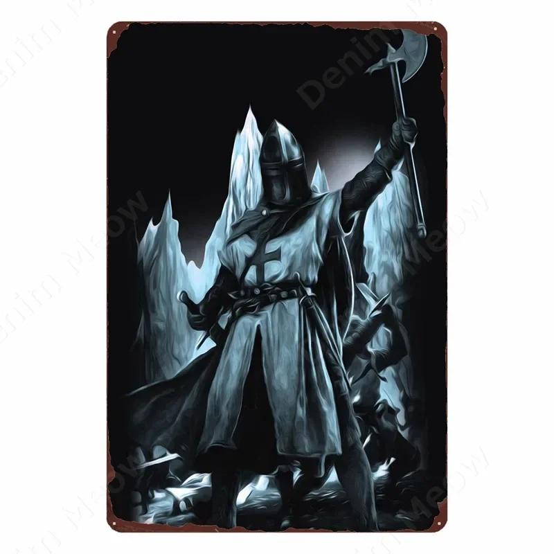 The Crusaders Vintage Metal Tin Sign, Bar, Club, Cafe, Home, Bedroom, Wall Decoration, Cruciata Art Poster, Catholicism Plaqu