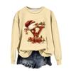 Women's Fashionable Casual Long-Sleeved Christmas Letter Print Crew-Neck Sweatshirt
