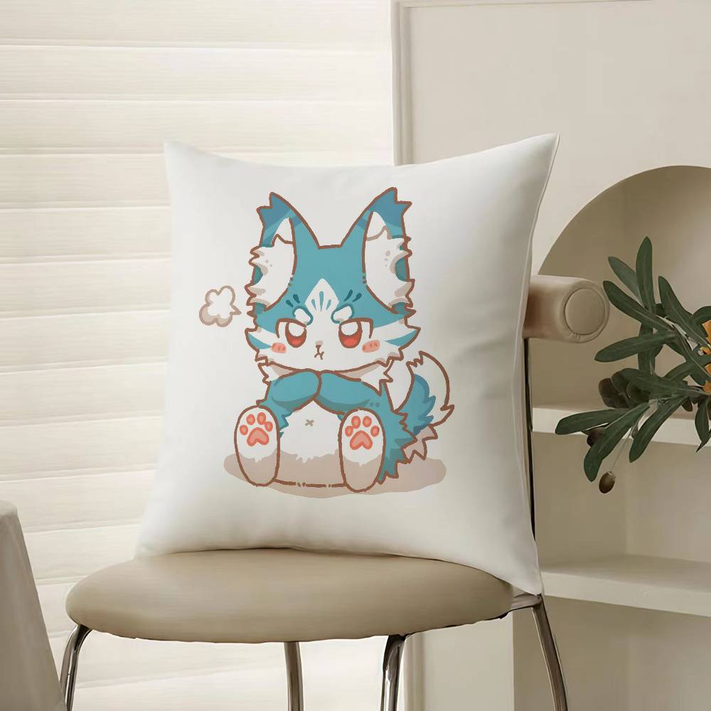 Cute Cure Animal Angry Pillow Case Comfort Sofa Bed Silky elegant Invisible zipper Decorative cushion cover