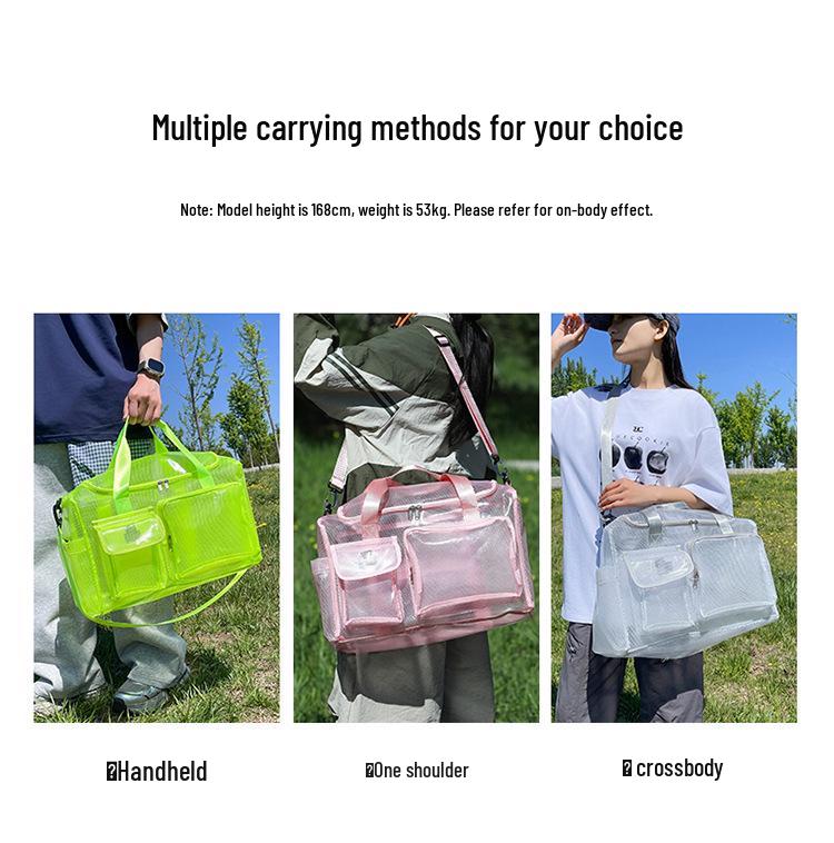 Clear Waterproof Beach Bag: Large Capacity, Lightweight, Versatile Travel & Sports Tote