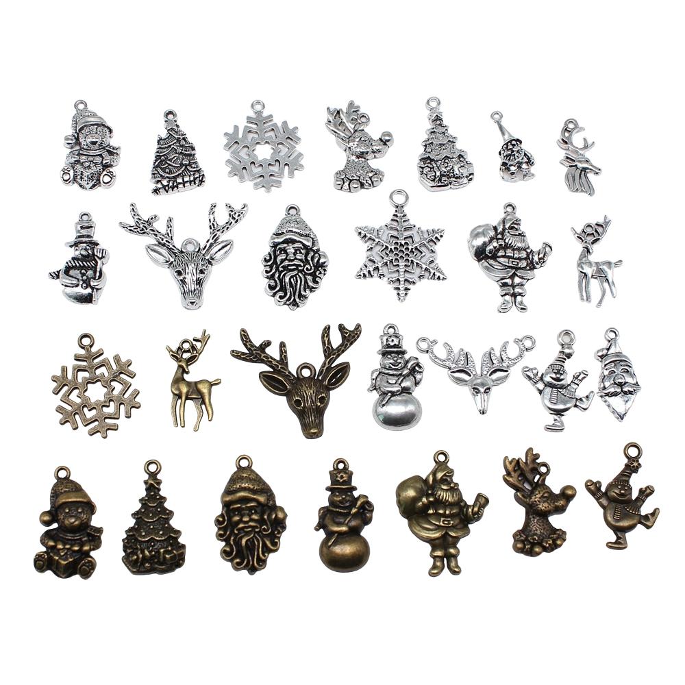 10pcs Christmas Santa Claus Charms Fit Jewelry Christmas Pendant Makings DIY Handmade Craft