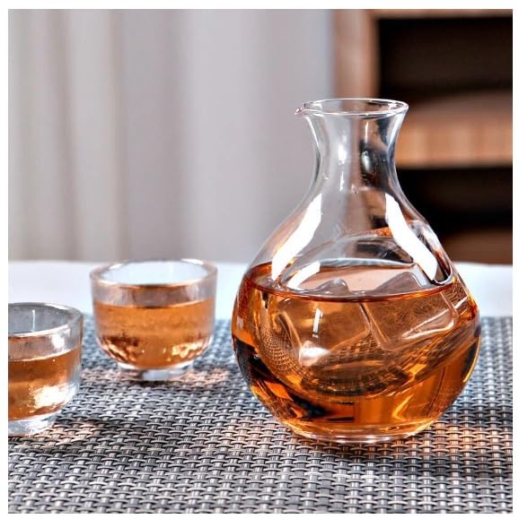 Glass Sake Carafe with Ice Pocket, 200cc, Dishwasher Safe