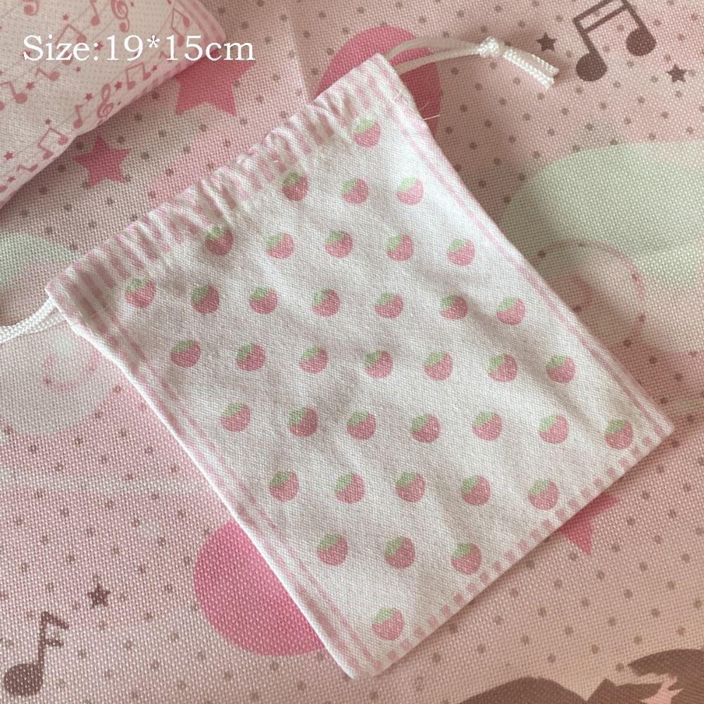 Strawberry Musical Note Drawstring Bag Large Capacity Makeup Storage Pouch New Coin Purse