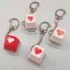 Lindo Llavero de Tecla de Corazón Juguete Divertido para Jugar Cadena de Llave de Teclado Anillo Colgante de Bolso Cubierta para Estuche de Auriculares Accesorios Alivio del Estrés Amigos