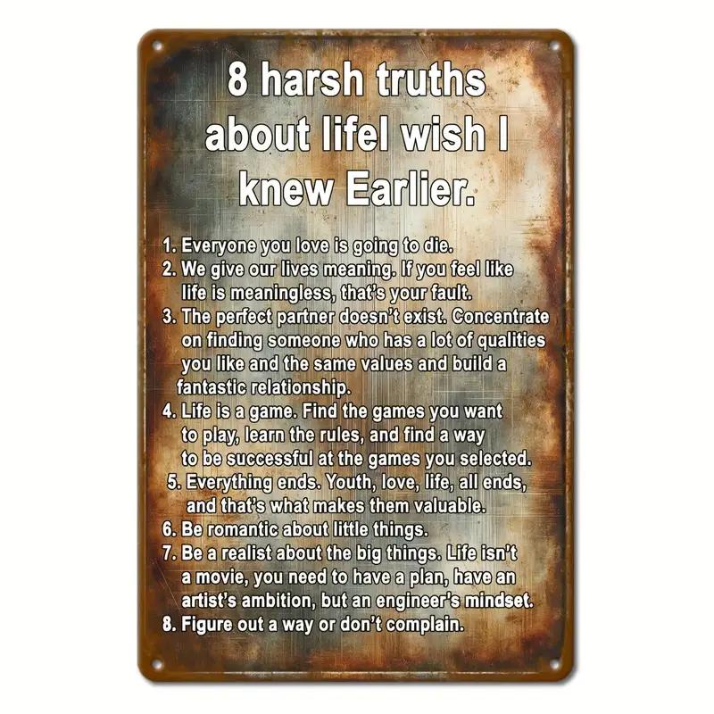 Inspirational Life Sentences Aluminium Sign,Vintage Restaurant Decoration, Cafe Bar Club Living Room  Home Wall Decor