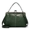 Shoulder Bags Women Retro Frame Purses Girls Crossbody Messenger Bag Small Handbags for Phone Party Faux Oil Leather Clip Bag