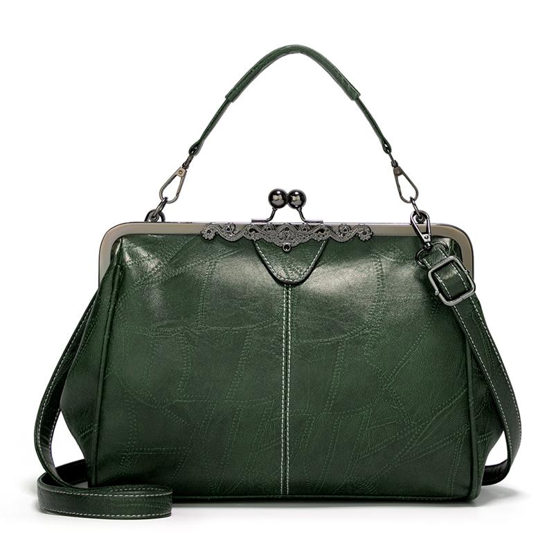 Shoulder Bags Women Retro Frame Purses Girls Crossbody Messenger Bag Small Handbags for Phone Party Faux Oil Leather Clip Bag