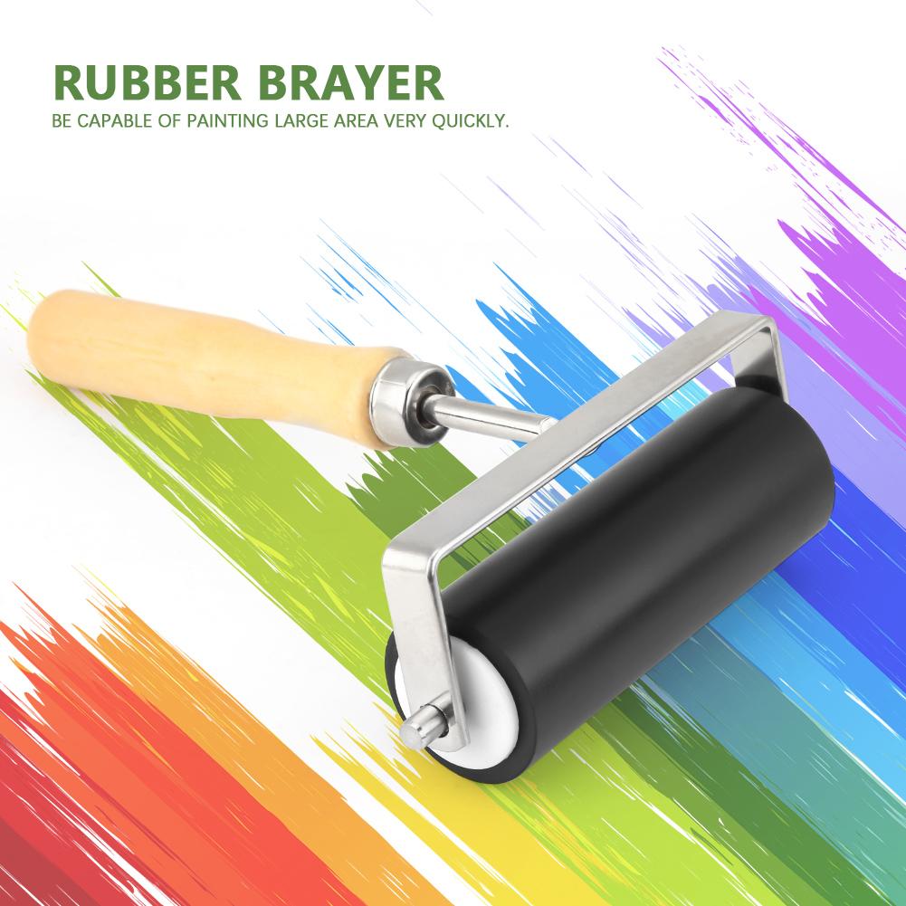 Heavy Duty Hard Rubber Brayer Roller Print Brush Ink Art Craft Oil Painting Tool