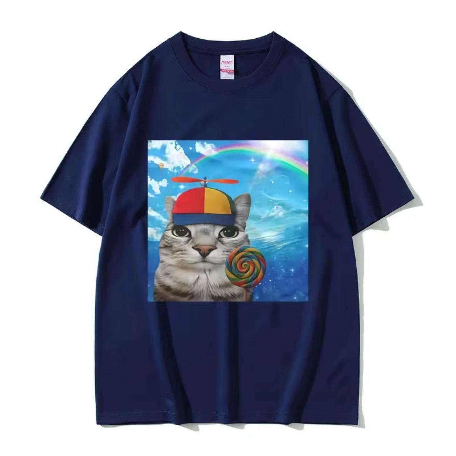 

Cat Funny Meme Graphic T-shirt Men Women Fashion Oversized Streetwear Men s Casual Humor Short Sleeve T Shirts 100% Cotton Tees S