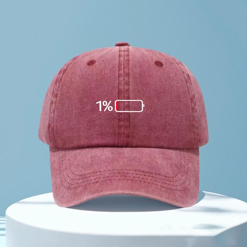 An interesting Low battery printed adjustable baseball cap breathable Baseball Cap casual outdoor sports baseball cap