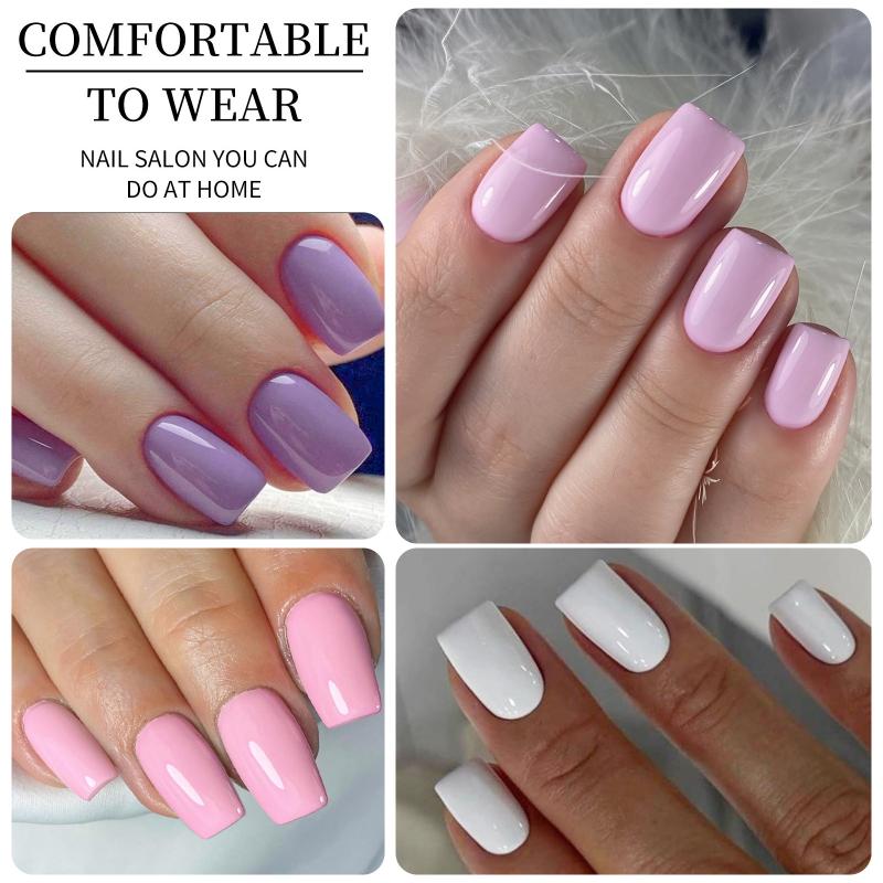 96Pcs 4-Color Glossy Manicure, Glossy Solid Color Fake Nails, Full Cover Artificial Nails For Natural Look Manicure