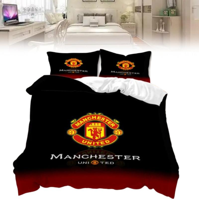 Pattern Digital Manchester Printed Duvet Cover Pillowcase Set Bedding Bedroom