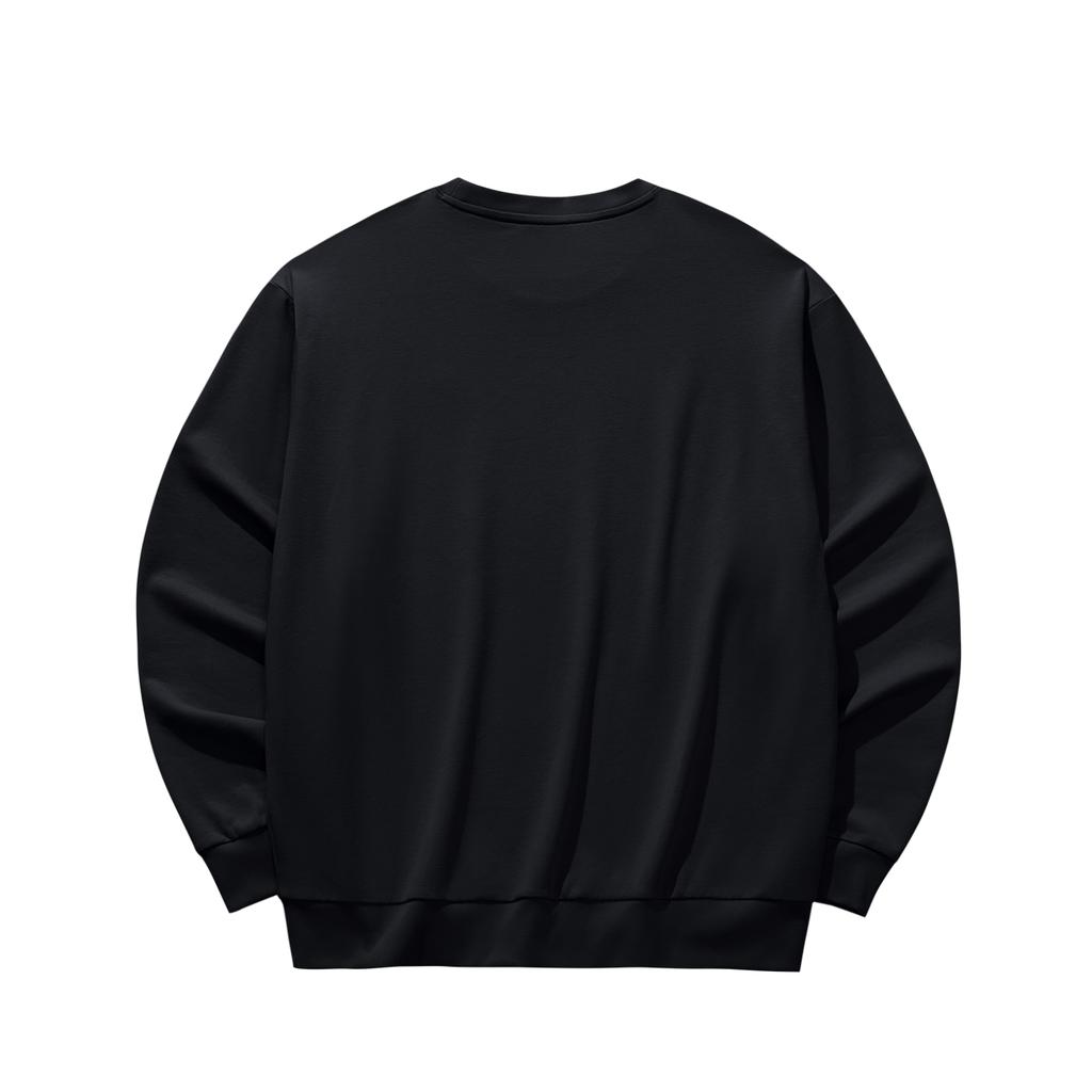 Anta Casual Fashion Trendy Sports Training Couple Knitted Sweatshirt Men sweatshirt Black 952538715-2
