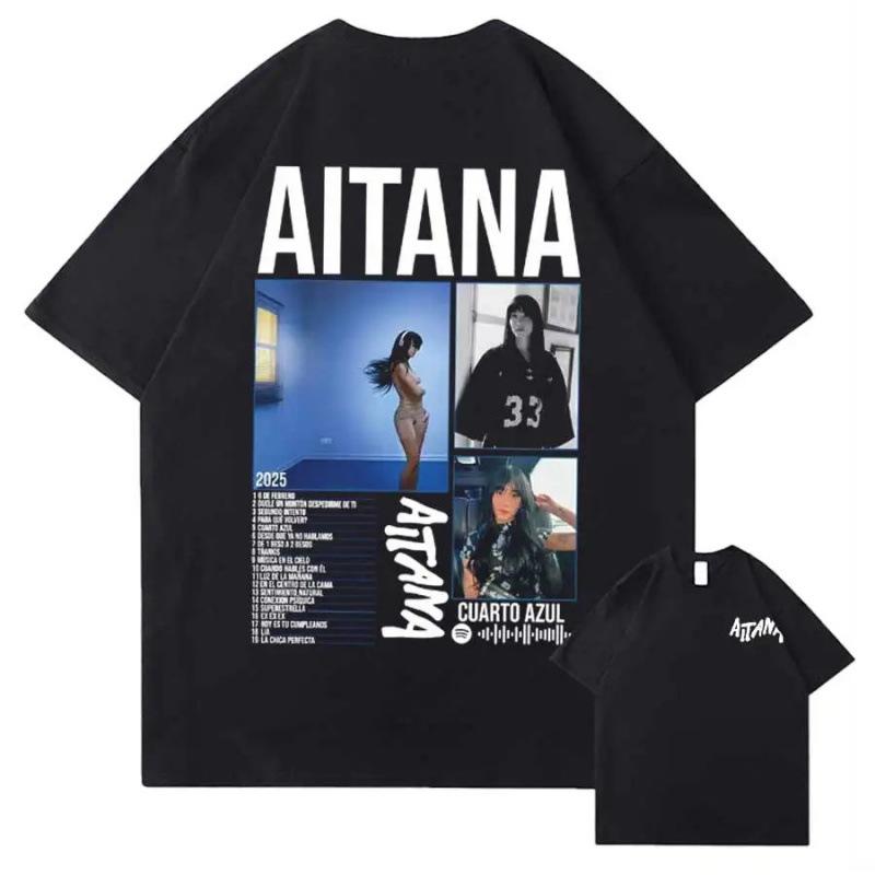 Fashion Personality T-shirt Singer Aitana Cuarto Azul Tour Graphics T shirt f S