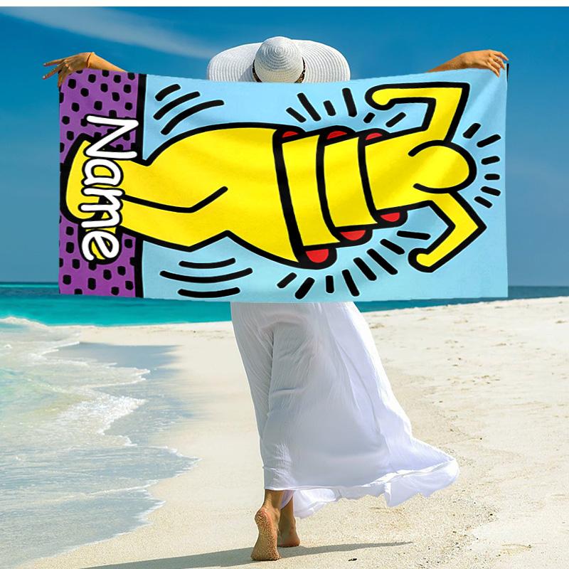 Personalized customized proof beach towel with Untitled Dance pattern - soft, absorbent,quick-drying,perfect swimming,camping&bathing