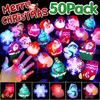 20/50pcs Christmas LED Flashing Rings LED Ring Light Toy, Flashing Ring, Christmas Light Rings, Party Light Up Rings