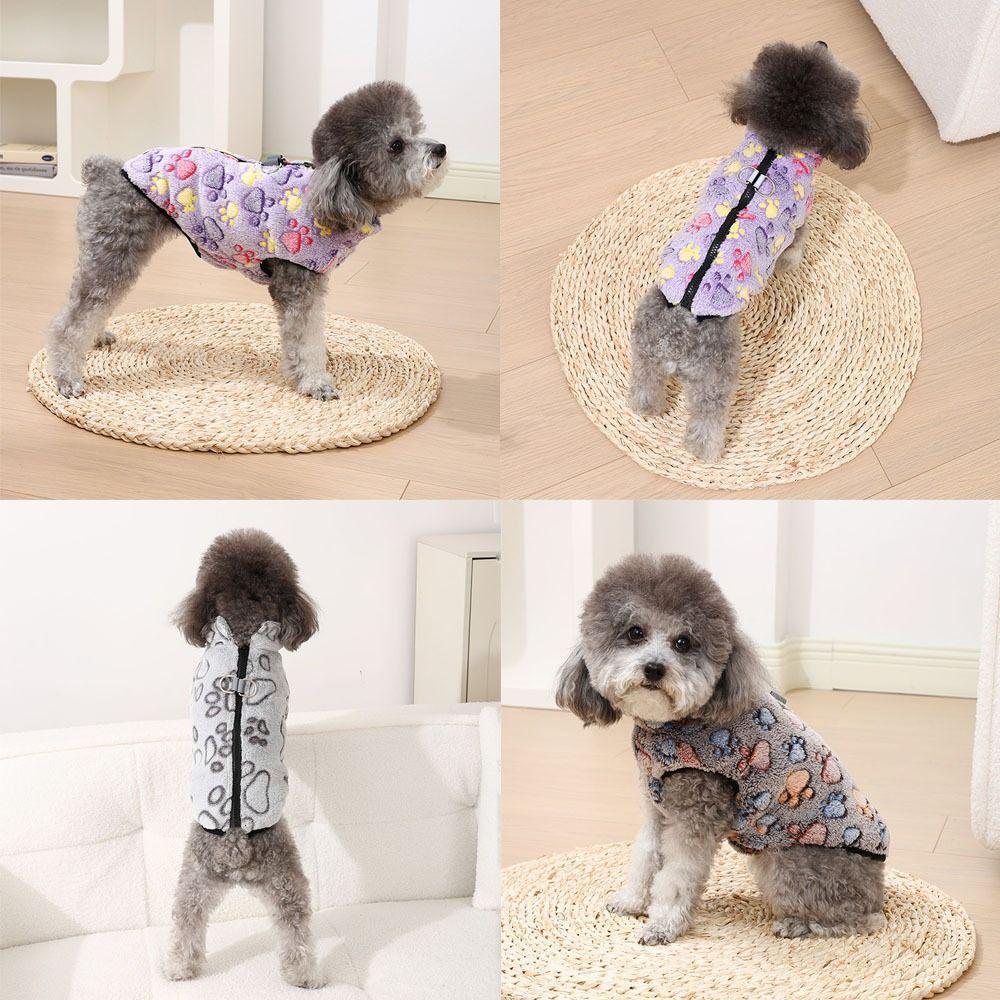 D-ring Dog Coat Jacket Fleece Puppy Clothes New Dog Sweater  Chihuahua